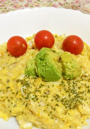 ダイエットに♡タコと卵の夜遅リゾット-レシピのメイン写真