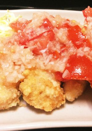 塩唐揚げ♪さっぱりトマトドレッシングで-レシピのメイン写真