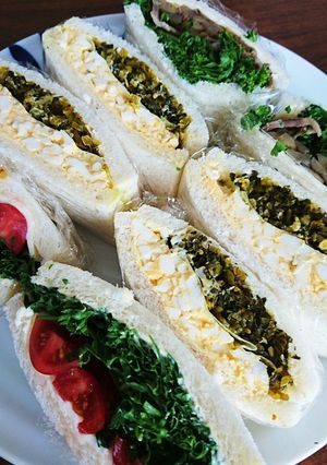 ハマる！卵＋高菜の感動☆サンドイッチ-レシピのメイン写真
