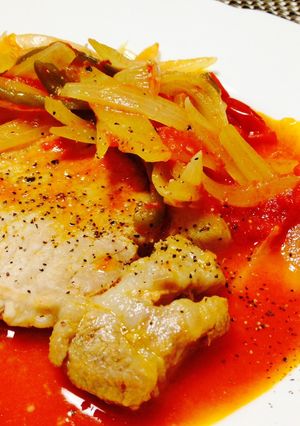 豚ロース♥︎トマト 簡単蒸焼きソテー-レシピのメイン写真