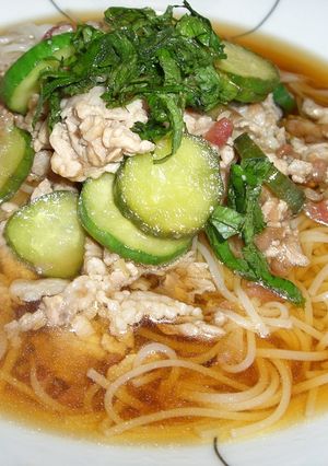 梅～～きゅうり豚ちゃん、ぶっかけそうめん-レシピのメイン写真