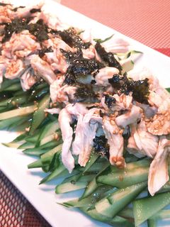 【松橋】簡単節約!蒸し鶏の梅ポン酢サラダ-レシピのメイン写真