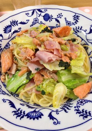 ♡春キャベツと鮭とベーコンのパスタ♡-レシピのメイン写真