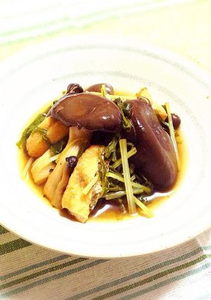 霜降りひらたけと水菜のお浸し-レシピのメイン写真