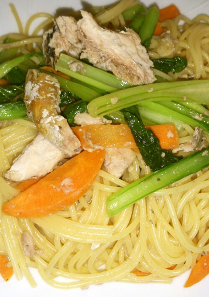 鯖と青菜の和風パスタ-レシピのメイン写真