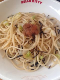 白菜と塩昆布の梅スパ-レシピのメイン写真