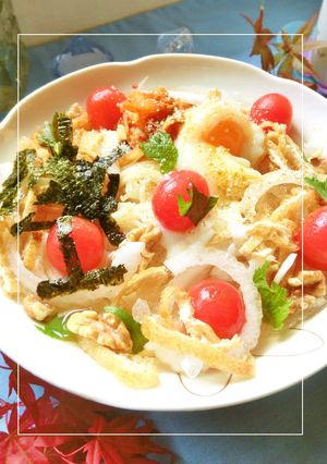 凍トマ＊オニスラ♡キムチカレー冷麺-レシピのメイン写真