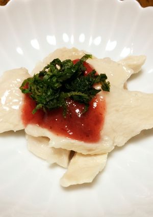 鶏ムネ肉の梅シソ添え-レシピのメイン写真