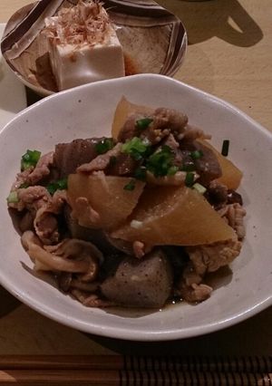 豚肉でこってり♪大根☆蒟蒻-レシピのメイン写真