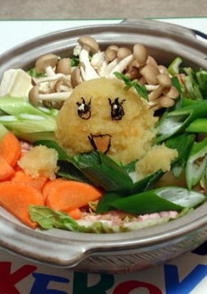 大根おろしアートでふなっしー鍋-レシピのメイン写真