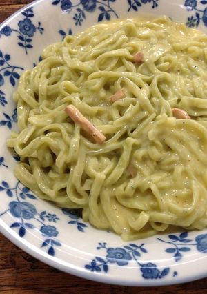 十三浜わかめうどんカルボ-レシピのメイン写真