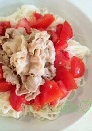 お好きな野菜で♡肉のせそうめん♡♡-レシピのメイン写真
