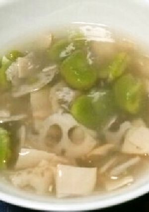 ~そら豆とレンコン~のスープ煮-レシピのメイン写真