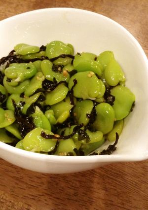 簡単！そら豆の塩昆布あえ♪お弁当にも♪-レシピのメイン写真
