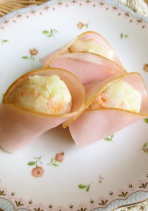 ☆ポテトのハム巻き☆可愛い隙間用息子弁当-レシピのメイン写真