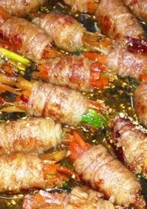 疲労回復アスパラ入り激辛金平絶品肉巻き-レシピのメイン写真