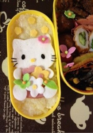キャラ弁☆はんぺんで簡単キティのお弁当-レシピのメイン写真