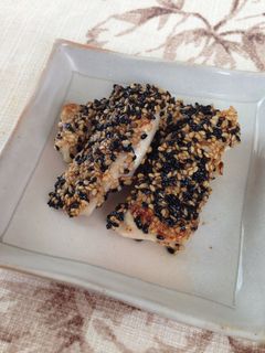 冷めても柔らか ササミの胡麻付け焼き-レシピのメイン写真