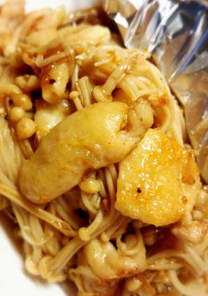 カリカリ鶏皮とえのき-レシピのメイン写真