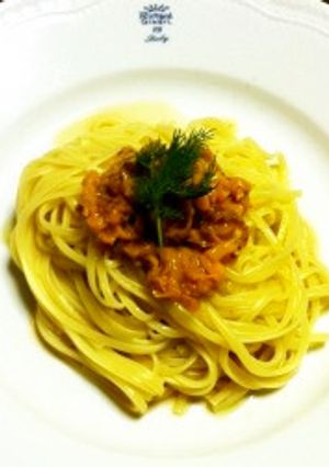 これぞ無国籍！ウニとホタテの魚醤パスタ-レシピのメイン写真