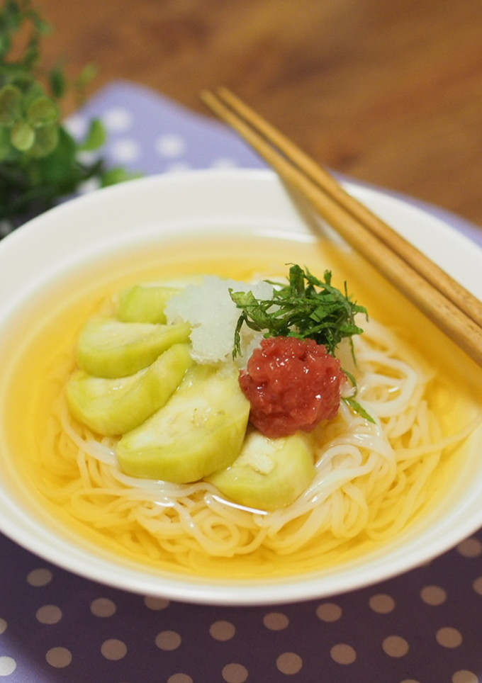 ✿梅干しと蒸し茄子のさっぱり冷麺✿-レシピのメイン写真