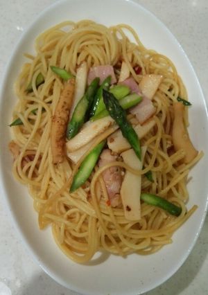 アスパラとイカのスパゲッティ-レシピのメイン写真