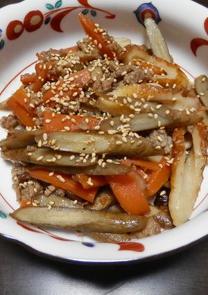 きんぴらごぼう✿挽肉入り-レシピのメイン写真
