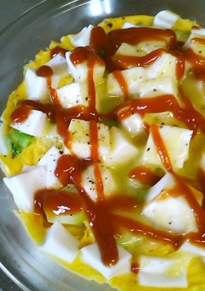 ブロッコリー茎・はんぺんのレンジオムレツ-レシピのメイン写真