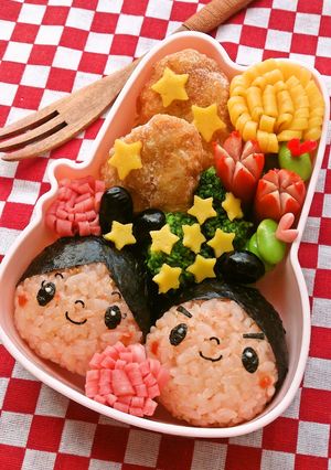 七夕 簡単 キャラ弁*彦星君と織姫ちゃん-レシピのメイン写真