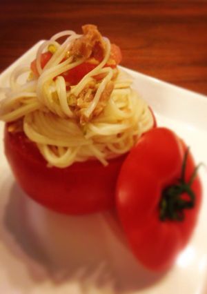 材料4つ☆丸ごとトマトのトマツナそうめん-レシピのメイン写真