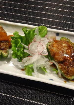 ピーマンと椎茸の肉詰め☆ソースは２種-レシピのメイン写真