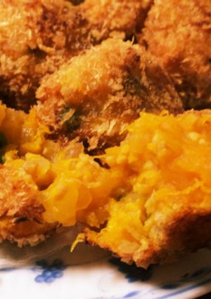 冷凍鶏そぼろを活用したかぼちゃコロッケ-レシピのメイン写真