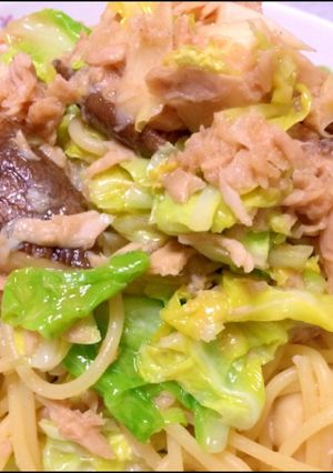 春キャベツとエリンギのツナパスタ-レシピのメイン写真