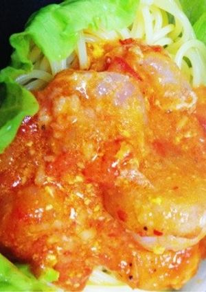 エビチリトマトパスタ-レシピのメイン写真