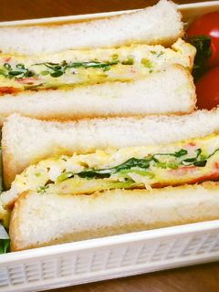 遠足のお弁当に♪かに玉サンドイッチ♪-レシピのメイン写真