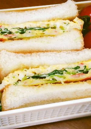 遠足のお弁当に♪かに玉サンドイッチ♪-レシピのメイン写真