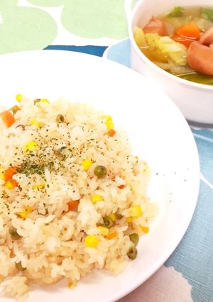 炊飯器で簡単！ピラフ ミックスベジタブル-レシピのメイン写真