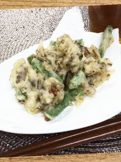 舞茸とインゲンの天ぷら-レシピのメイン写真