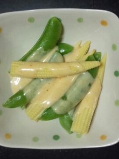 スナップエンドウの味噌マヨネーズ-レシピのメイン写真