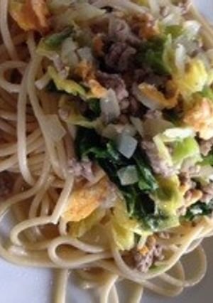 卵とキャベツのスープパスタ-レシピのメイン写真