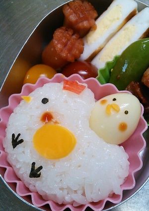 ニワトリ親子　キャラ弁　ひよこ-レシピのメイン写真