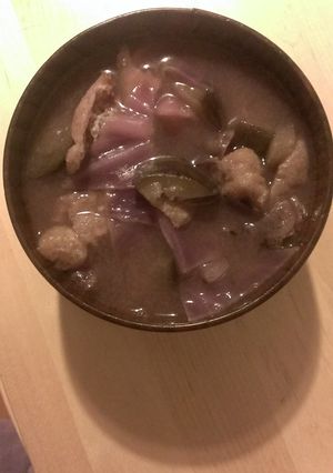 ごろごろ レッドキャベツとナスの紫味噌汁-レシピのメイン写真