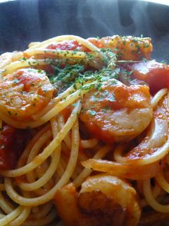 トマトパスタ(エビ入り)-レシピのメイン写真