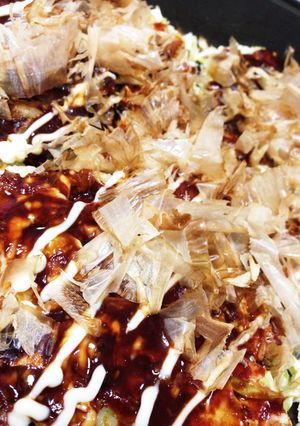 マヨマヨトロうまお好み焼き(卵なしだす)-レシピのメイン写真