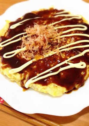 節約！お好み焼きうどん！たこ焼き粉で！-レシピのメイン写真