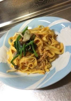 蟹とキノコのトマトクリームパスタ-レシピのメイン写真