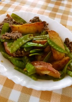 きぬさや&じゃが&肉 味付けは一つだけ☆-レシピのメイン写真