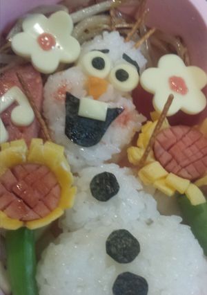 アナ雪オラフのキャラ弁当(♡˙³˙)-レシピのメイン写真