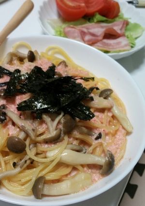 簡単⭐明太子パスタwithサラダ♪-レシピのメイン写真