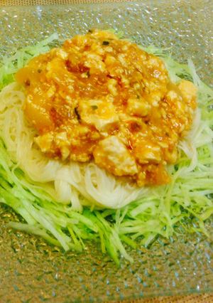 残り物で麻婆そうめん♩-レシピのメイン写真